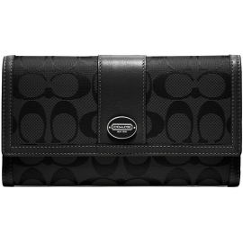 COACH Legacy Printed Signature Check Book Wallet
